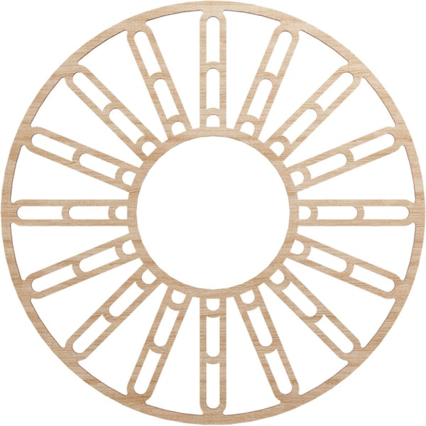 Ekena Millwork Hale Wood Fretwork Pierced Ceiling Medallion, Alder, 28"OD x 10 1/8"ID x 3/8"T CMWP28X28X0375HHAL - main